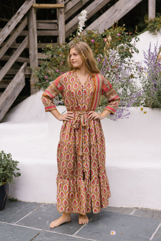 Prairie V-neck Silk Dress S - 004