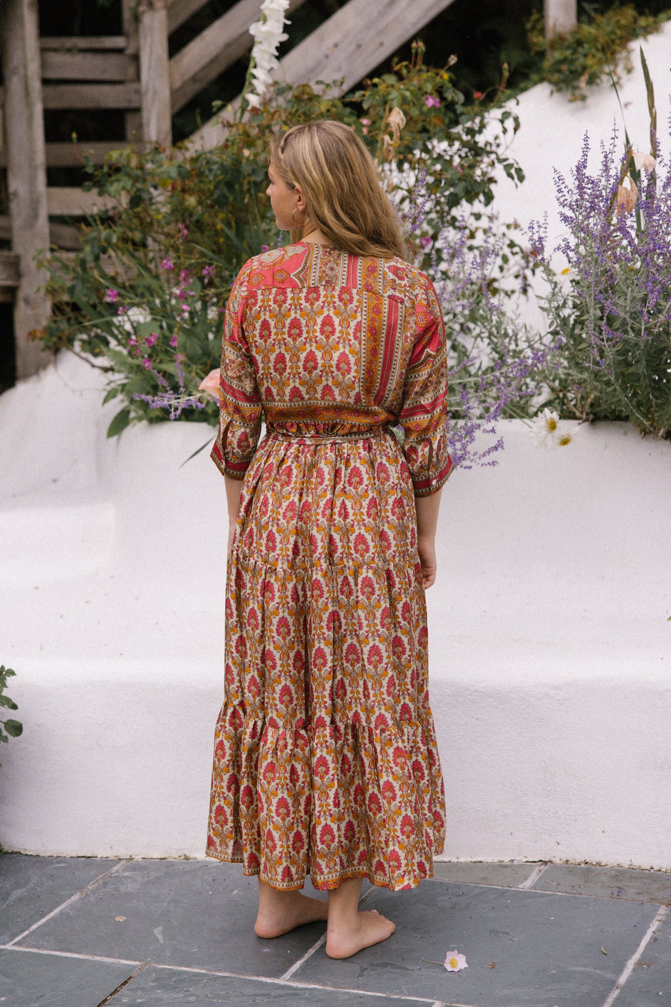 Prairie V-neck Silk Dress S - 004