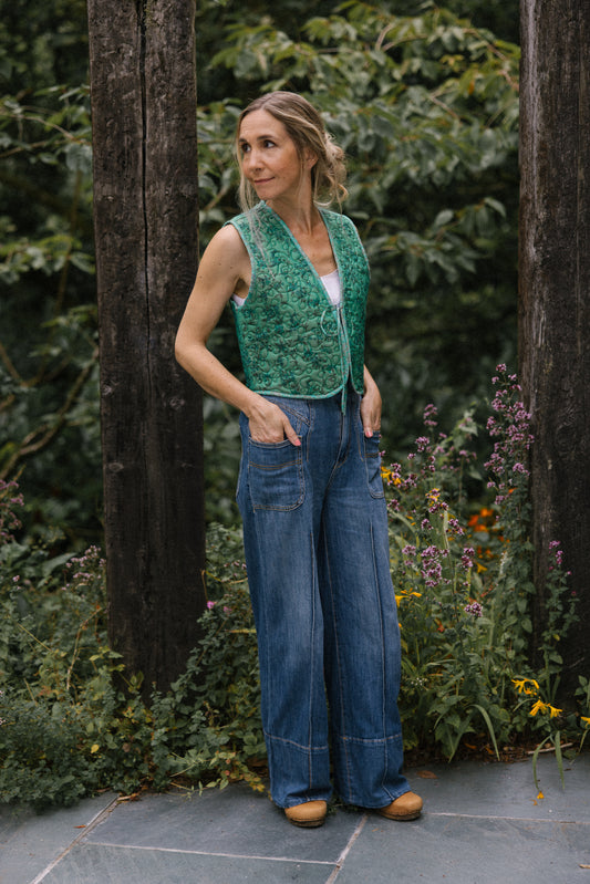 Melissa Silk Reversible Waistcoat S - 001