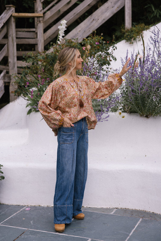 Lolita Embroidered Silk Blouse S - 01