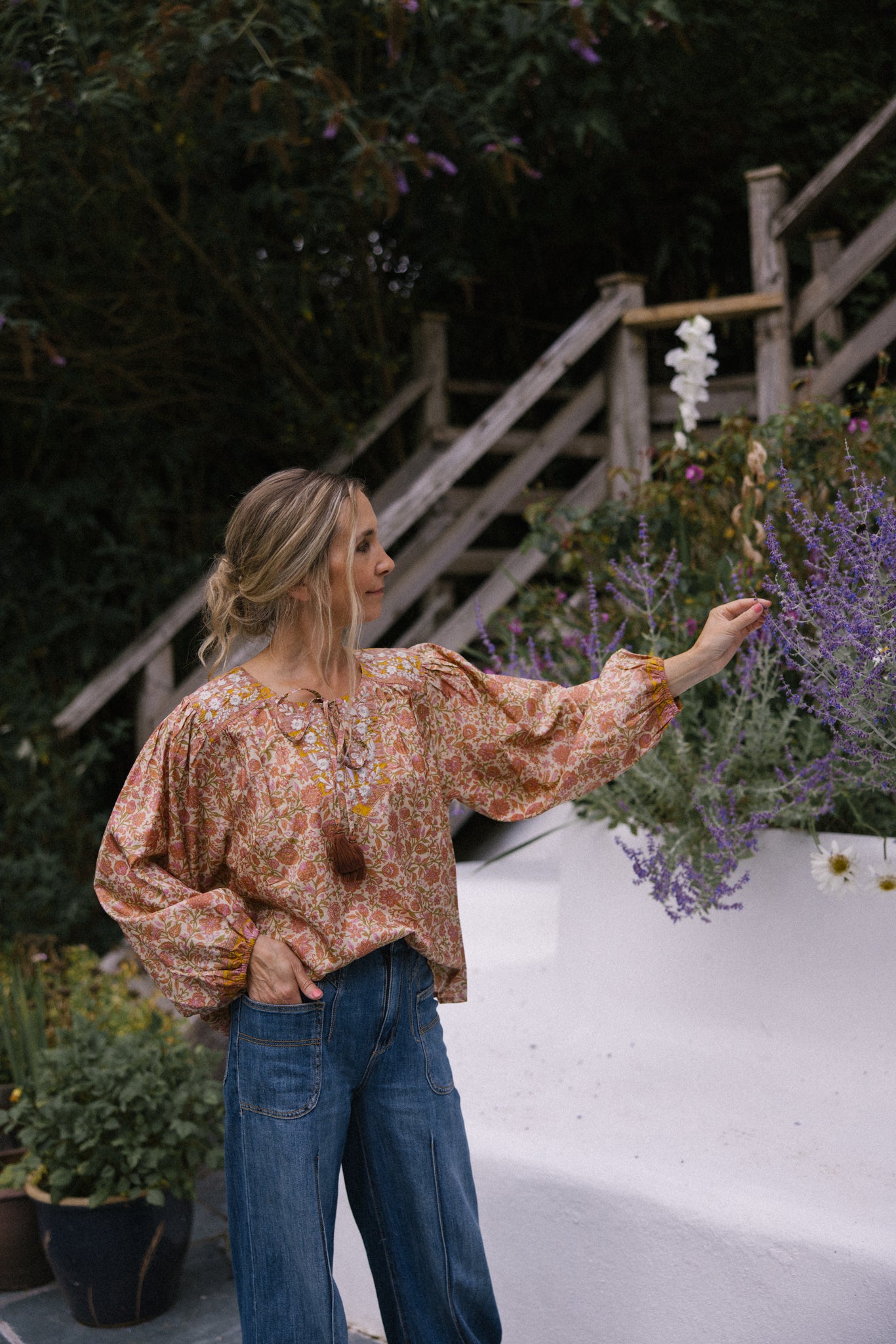 Lolita Embroidered Silk Blouse S - 01