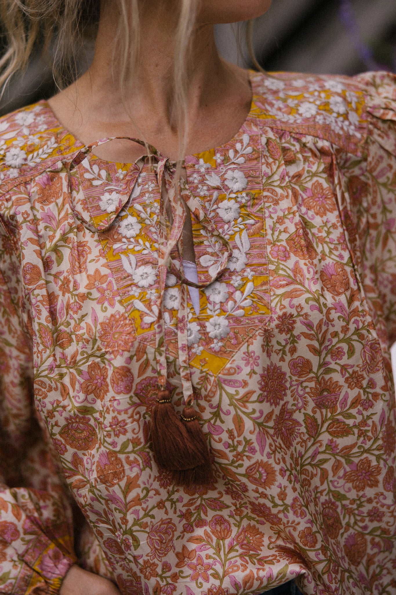 Lolita Embroidered Silk Blouse S - 01