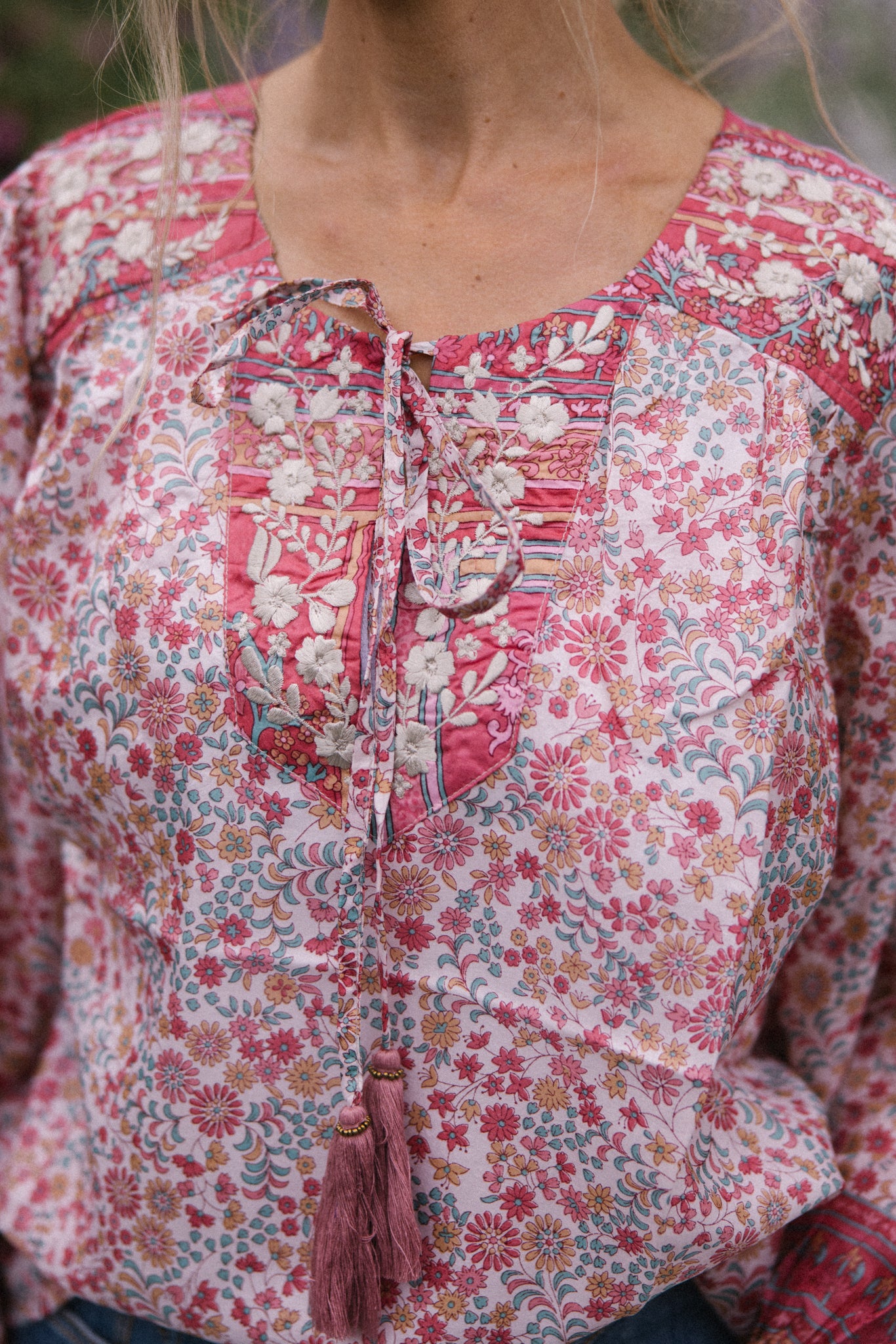Lolita Embroidered Silk Blouse S - 02