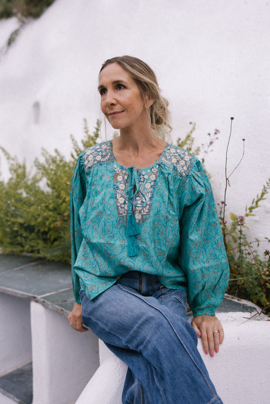 Lolita Embroidered Silk Blouse 162