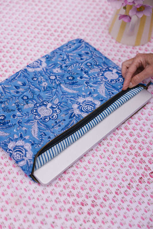 Laptop/iPad Case - Blue Floral