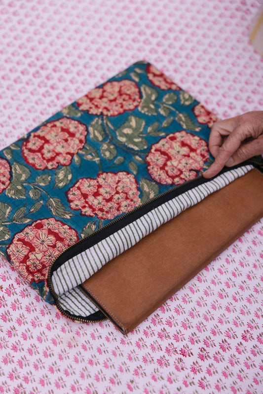 Laptop/iPad Case - Teal Floral
