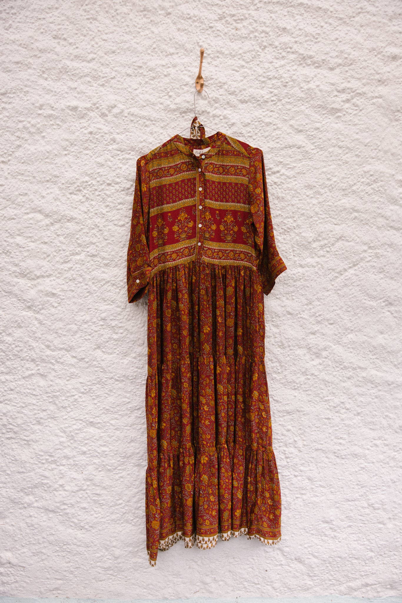 Prairie Round Neck Silk Dress S  - 012