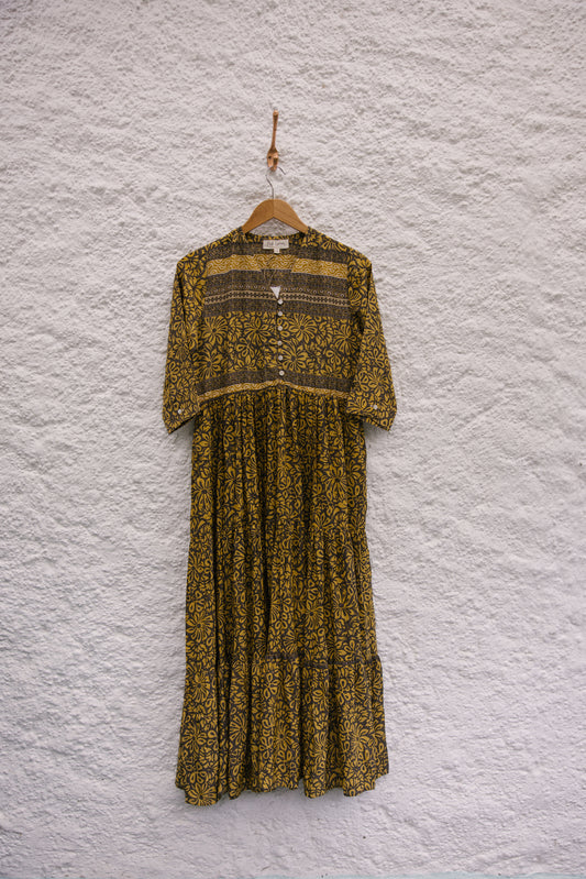 Prairie V-neck Silk Dress XS - 013