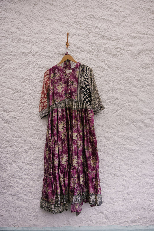 Prairie V-neck Silk Dress S - 012