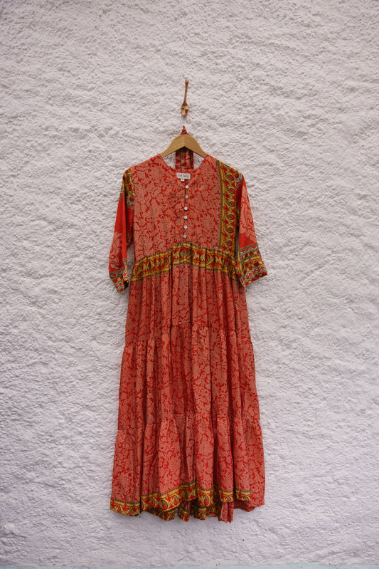 Prairie V-neck Silk Dress S - 011