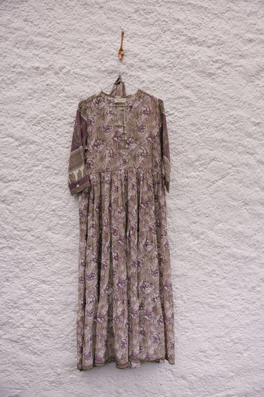 Prairie V-neck Silk Dress M - 020
