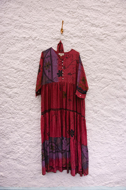 Prairie V-neck Silk Dress XXL - 016