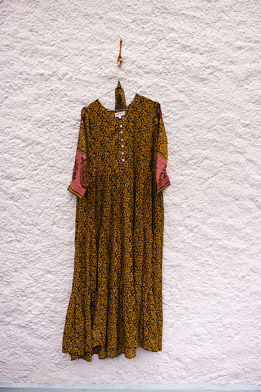 Prairie V-neck Silk Dress XXL - 015