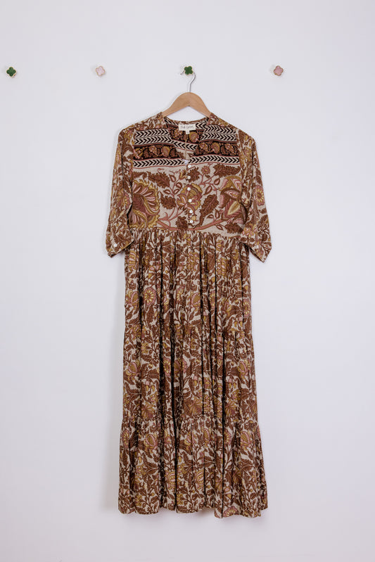 Prairie V-neck Silk Dress XS - 001