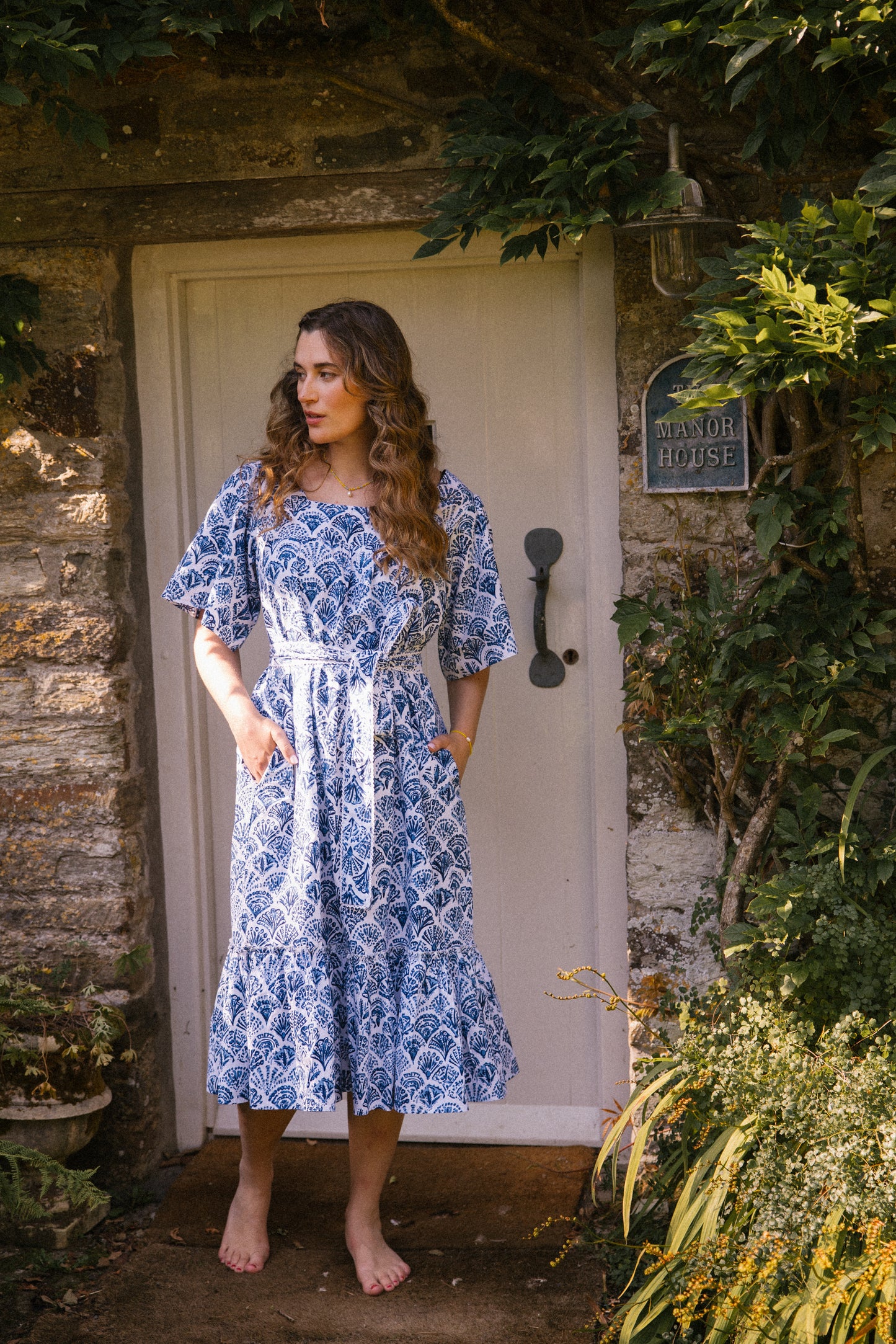 Sea Shell Angie Dress - Blue