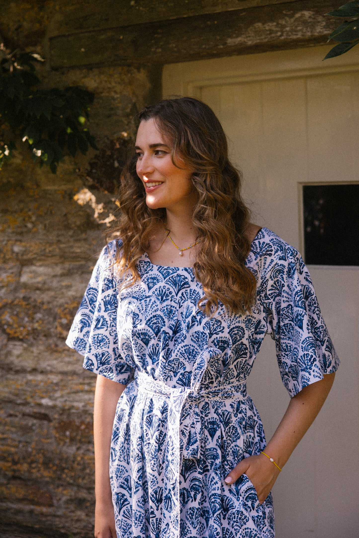 Sea Shell Angie Dress - Blue