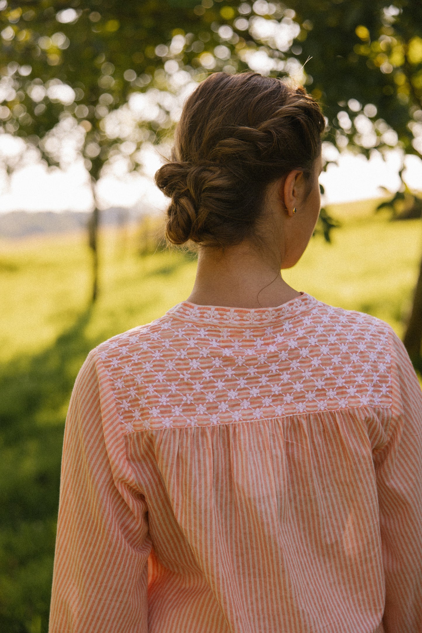 Sitara Stripe Blouse - Blushing Peach