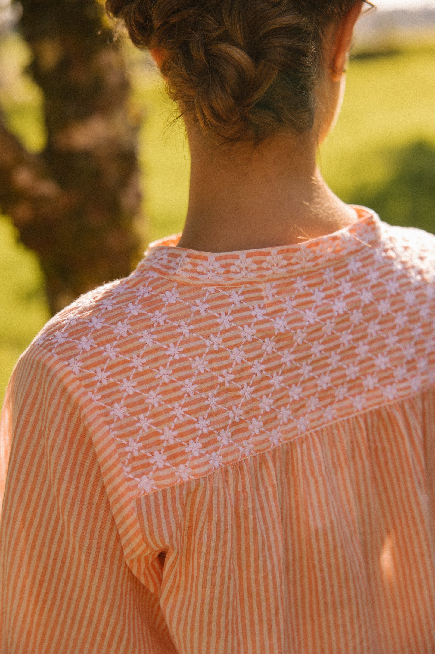 Sitara Stripe Blouse - Blushing Peach