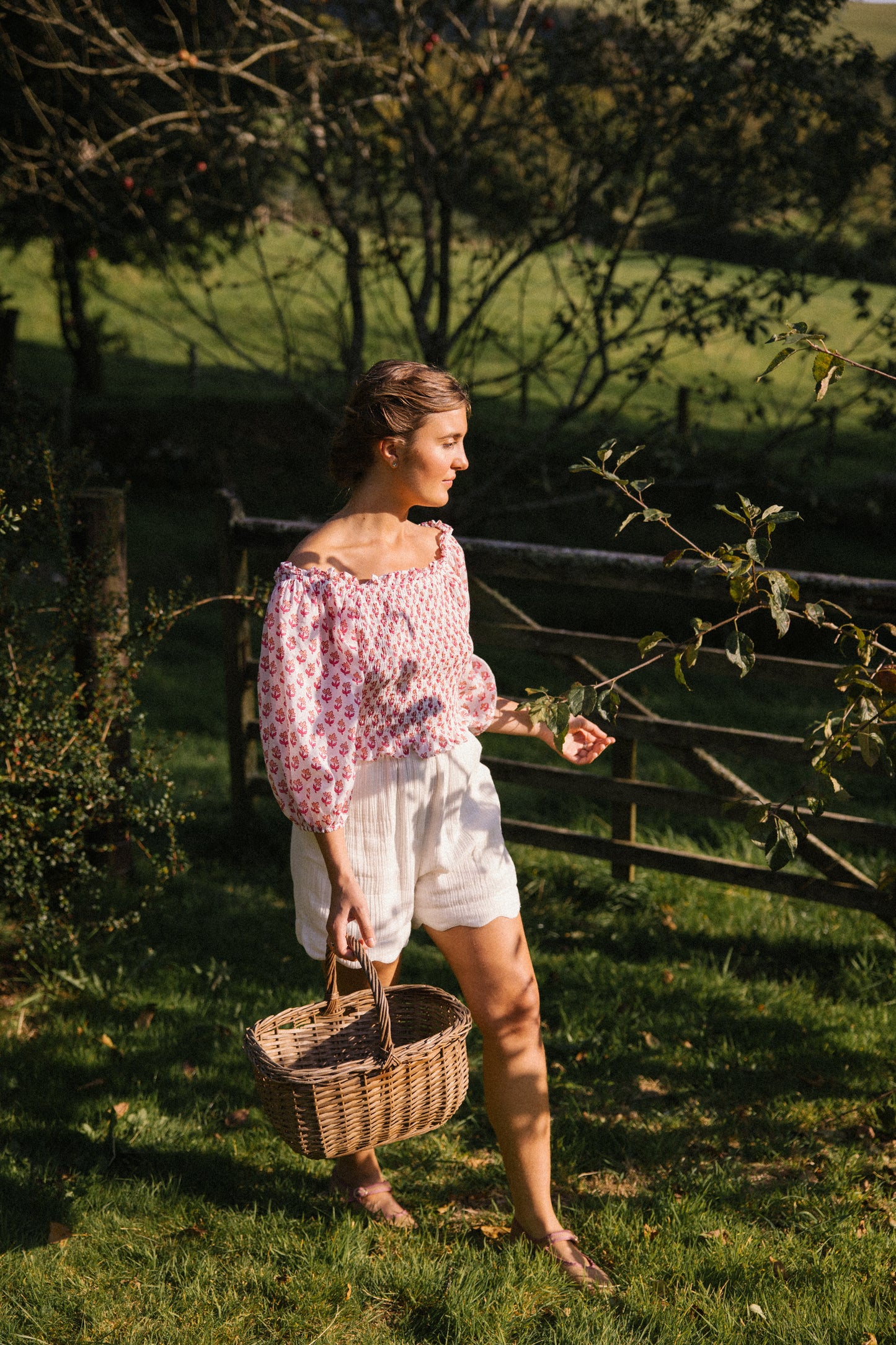 Flores Smock Top- Pink