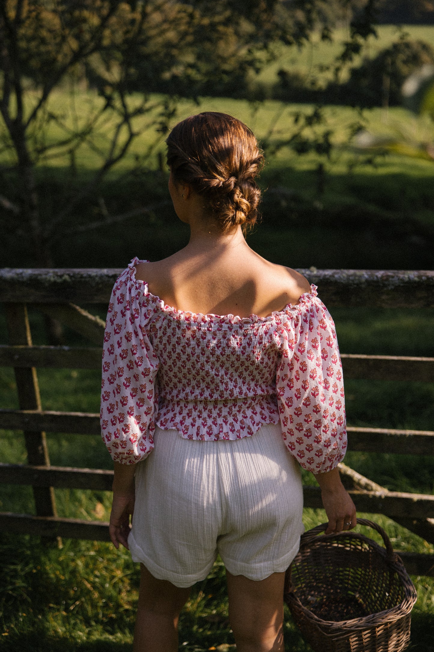 Flores Smock Top- Pink