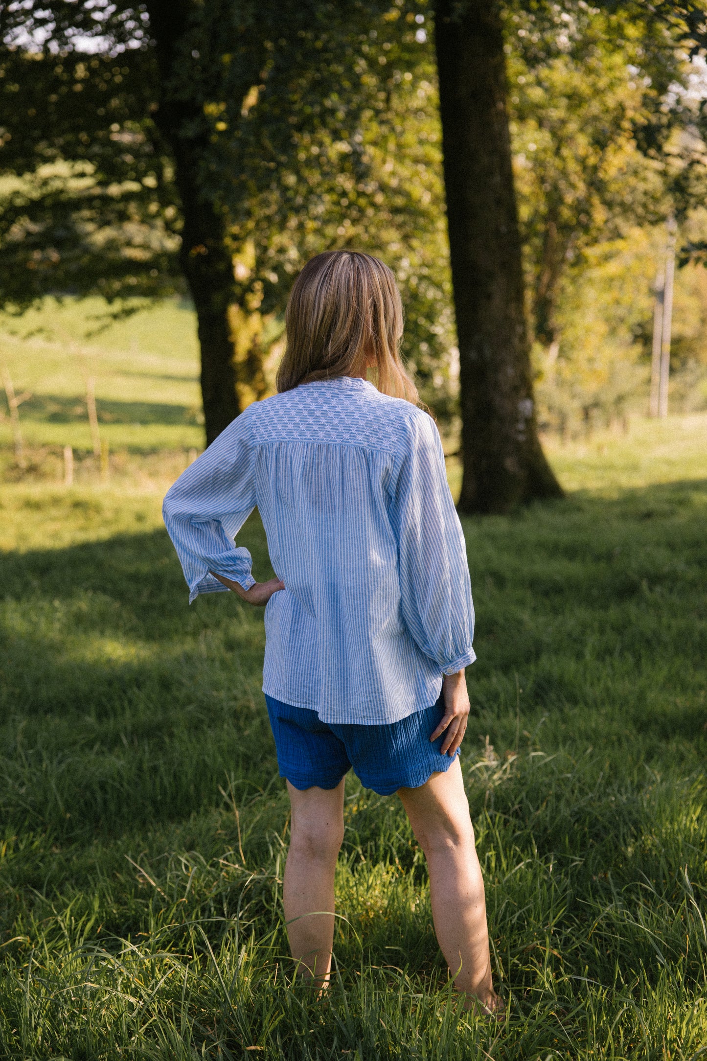 Sitara Stripe Blouse - Blue