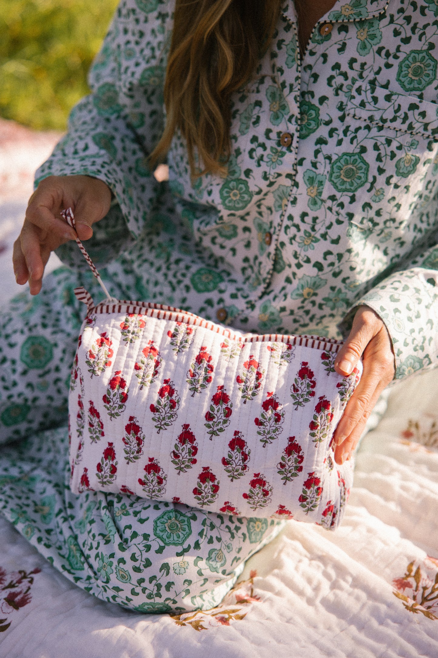 Wash Bag - Red Marigold (AVAILABLE FOR PREORDER )