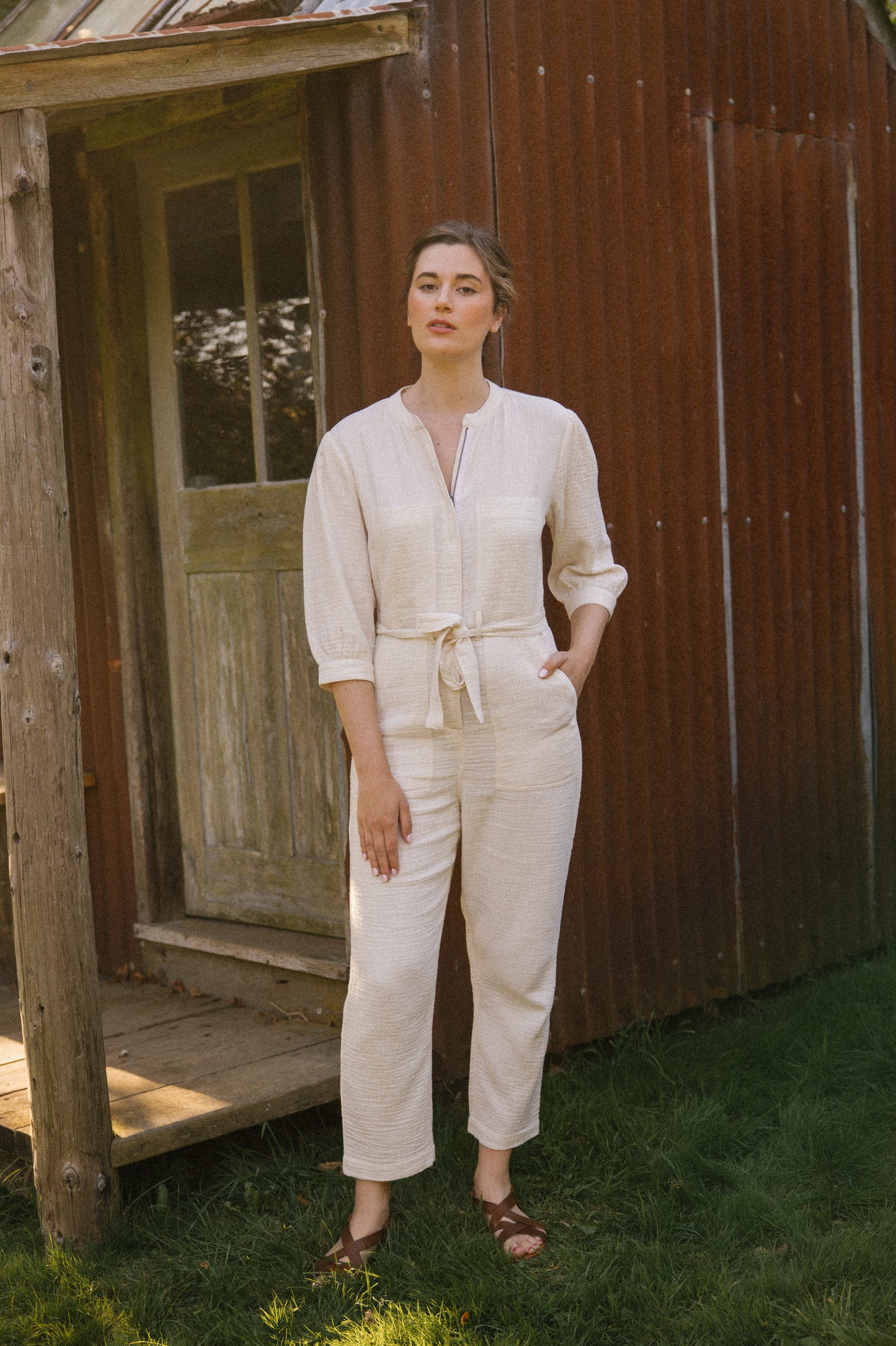 Rosie Jumpsuit -Natural (AVAILABLE FOR PREORDER )