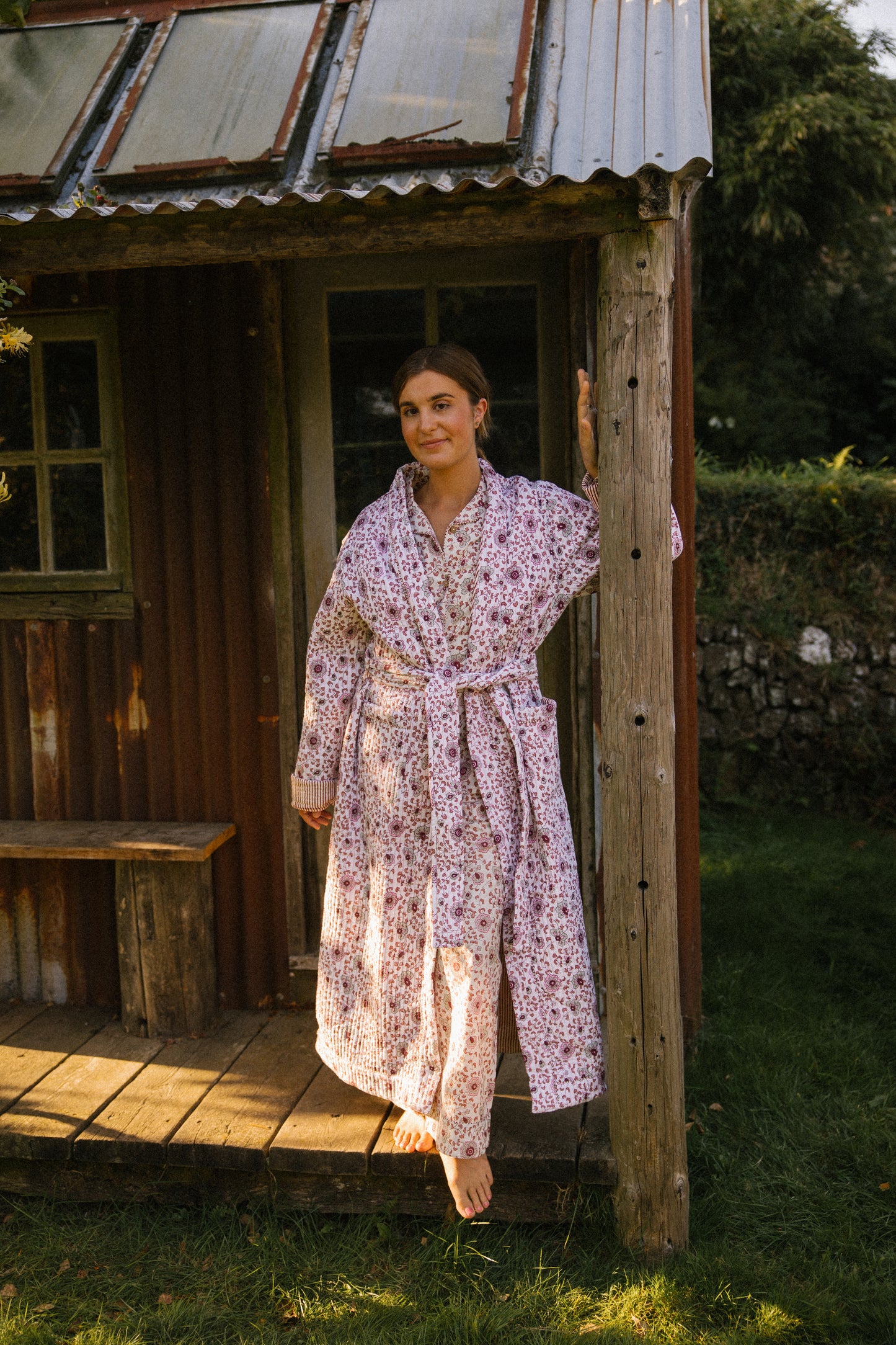 Quilted Dressing Gown - Earth