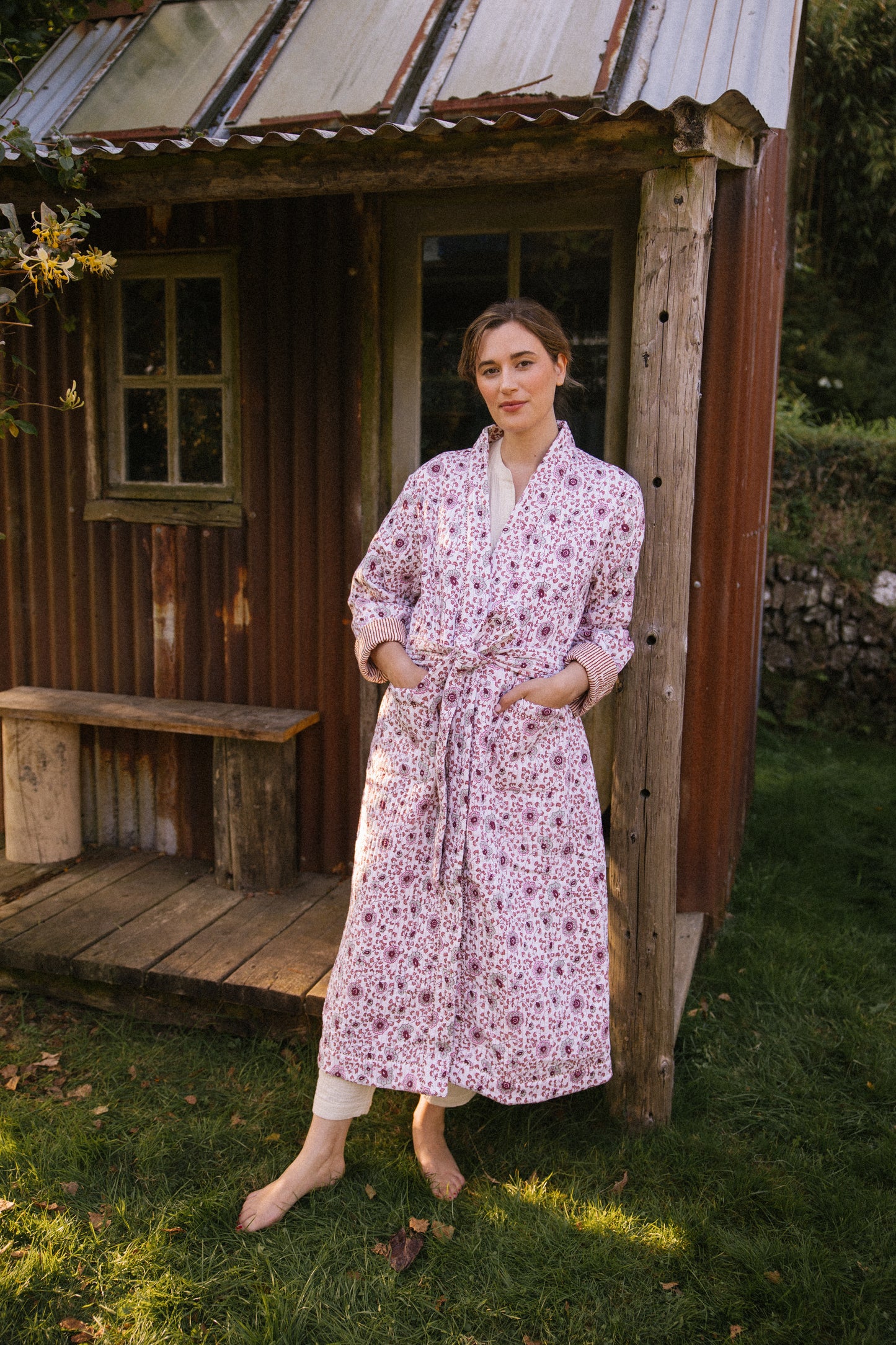 Quilted Dressing Gown - Earth