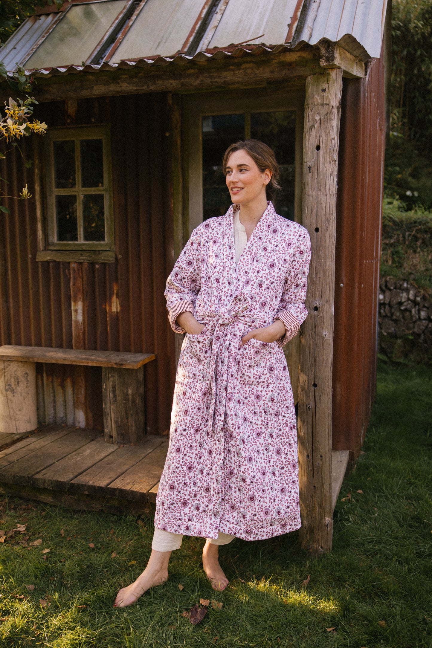 Quilted Dressing Gown - Earth