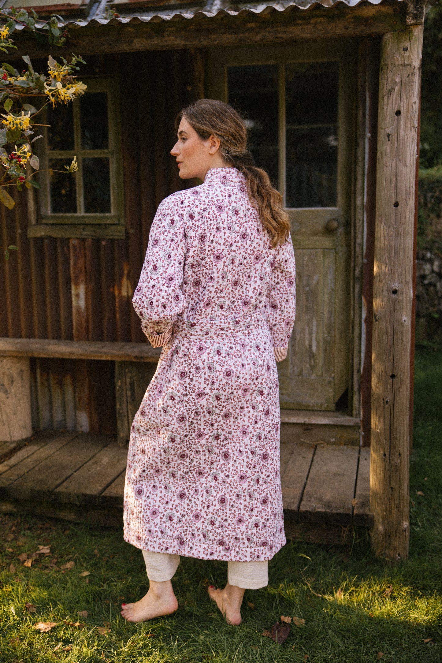 Quilted Dressing Gown - Earth