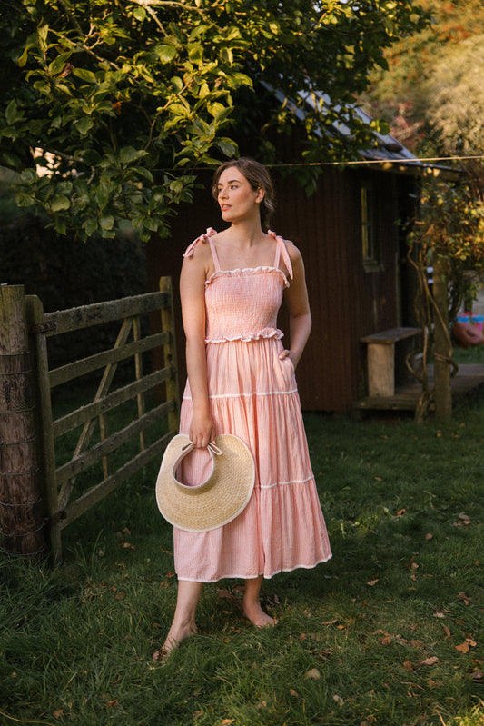 Sitara Stripe Sundress - Blushing Peach