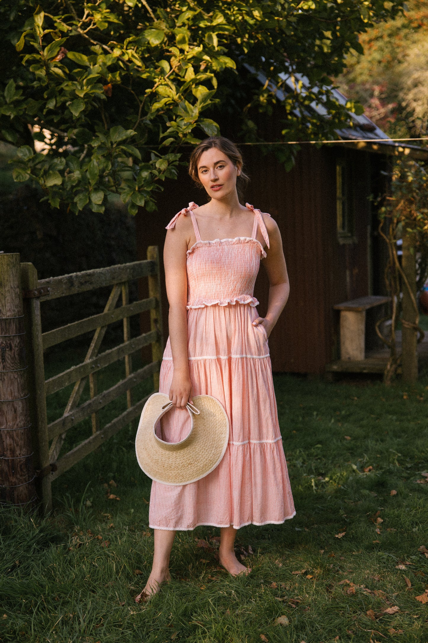 Sitara Stripe Sundress - Blushing Peach