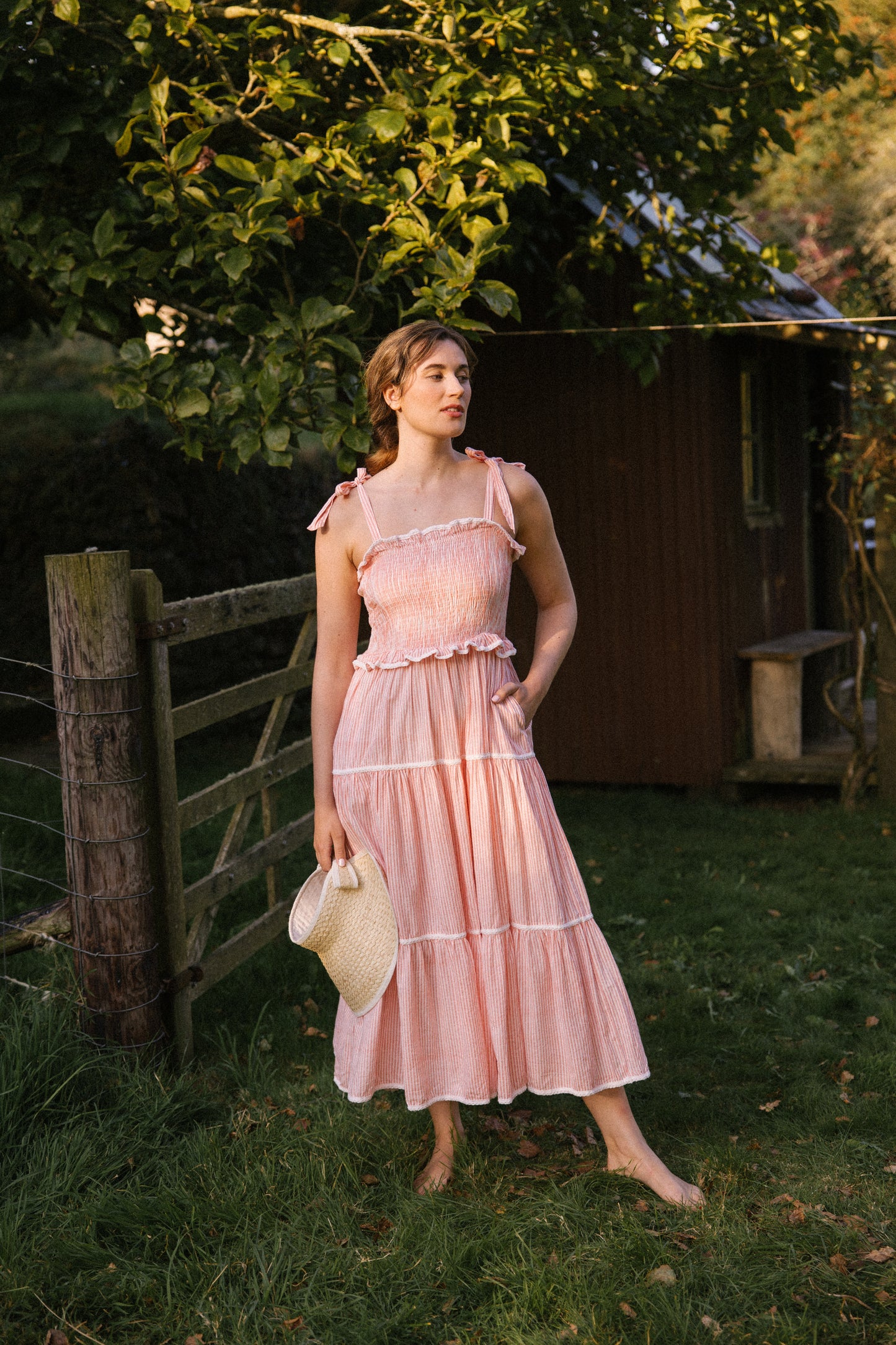 Sitara Stripe Sundress - Blushing Peach