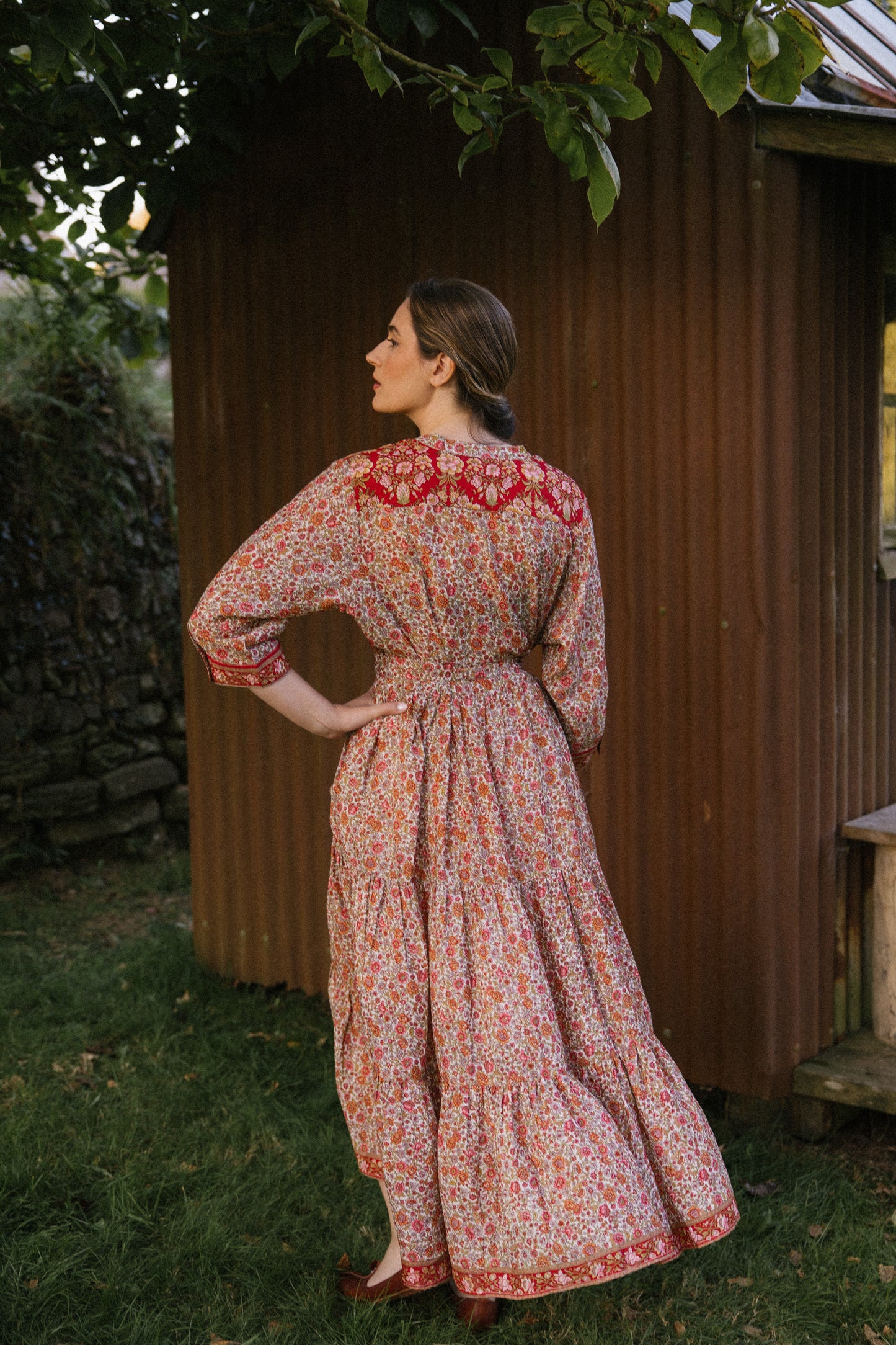 Prairie Round Neck Silk Dress 295 - XXXL