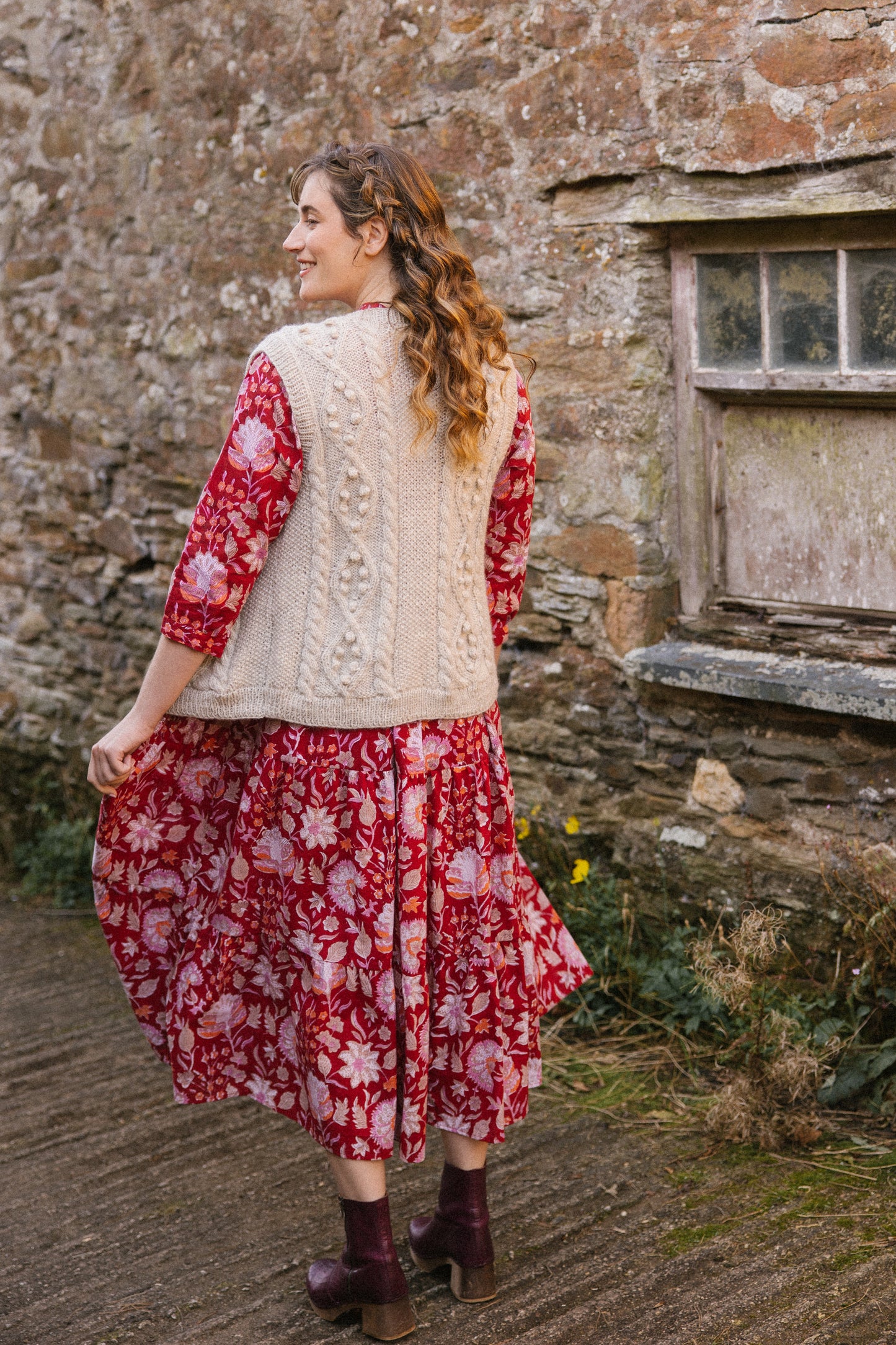 Eire Aran Waistcoat - Natural