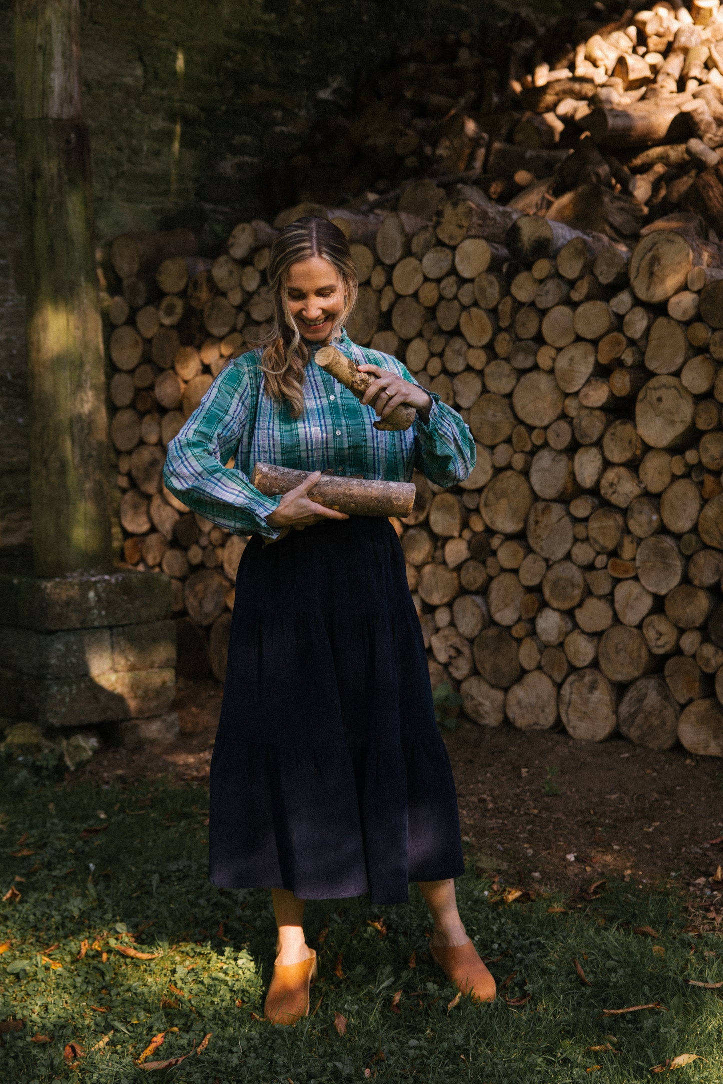 Miriam Corduroy Skirt in Midnight