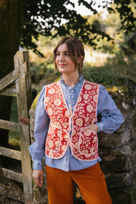 Frida Waistcoat - Red