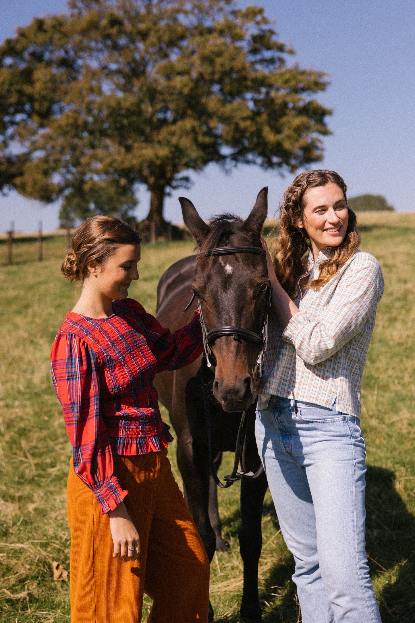 Mary Jane Smock Top - Red Tartan