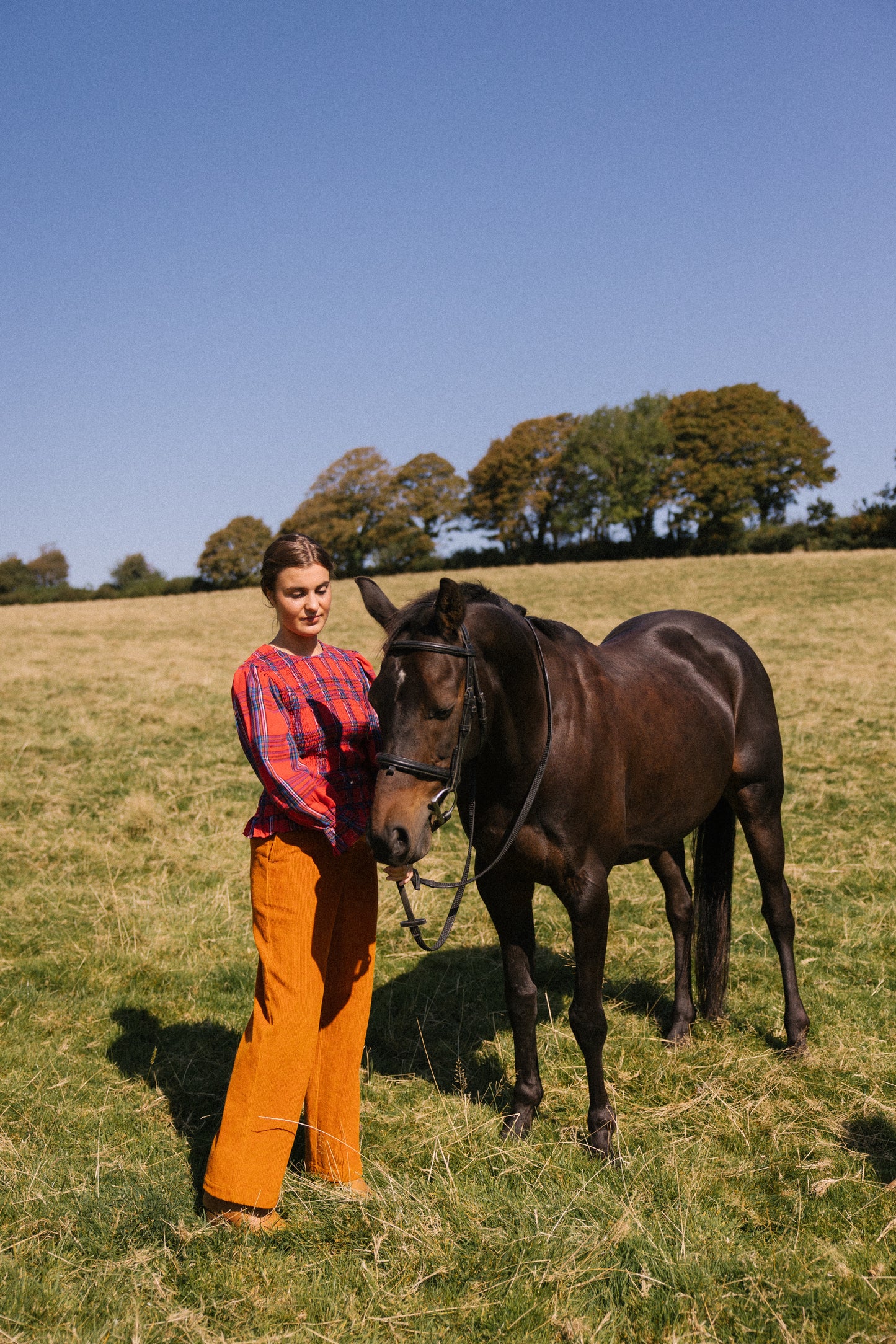 Mary Jane Smock Top - Red Tartan