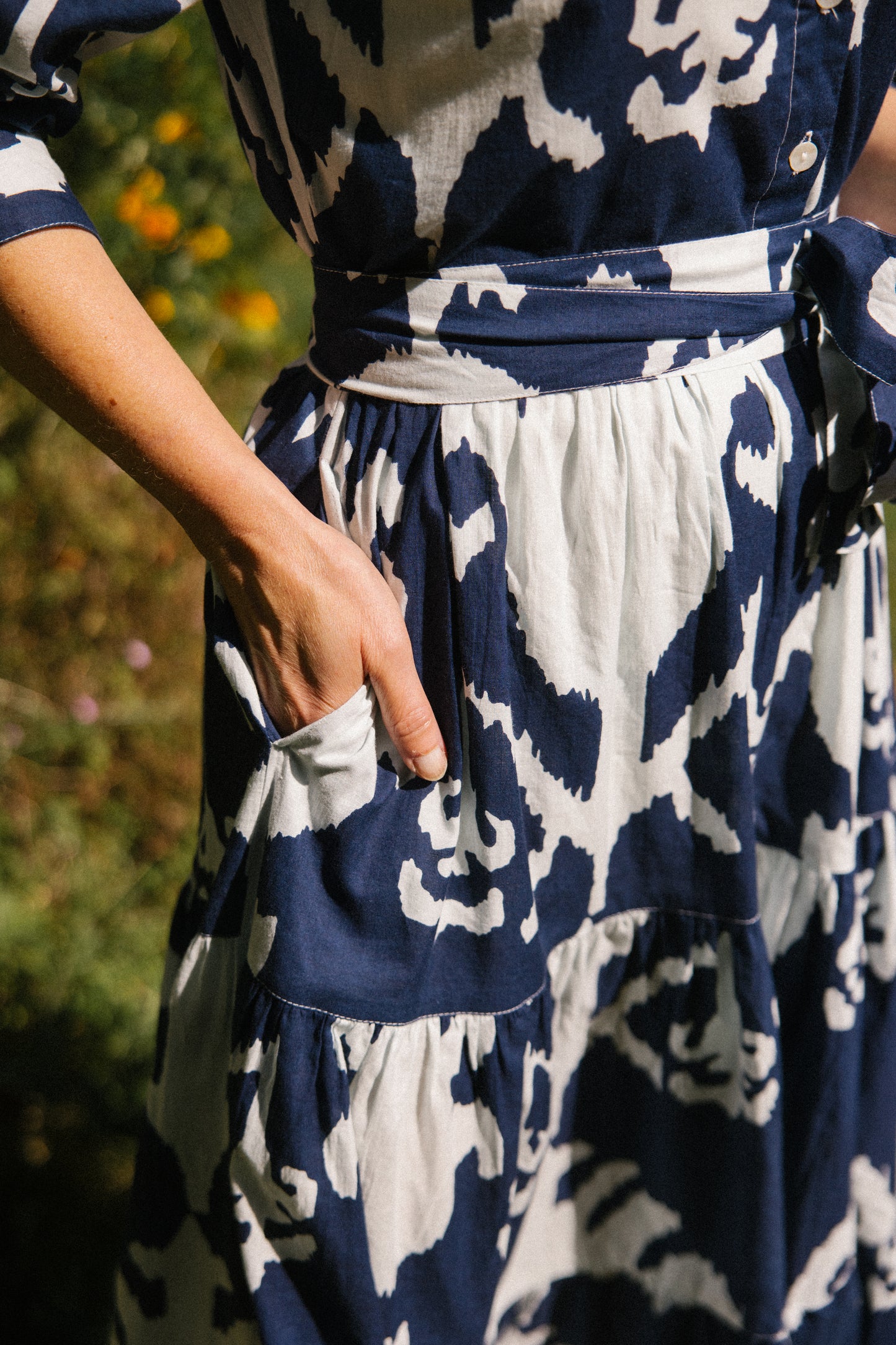 Prairie Abstract Dress - Navy