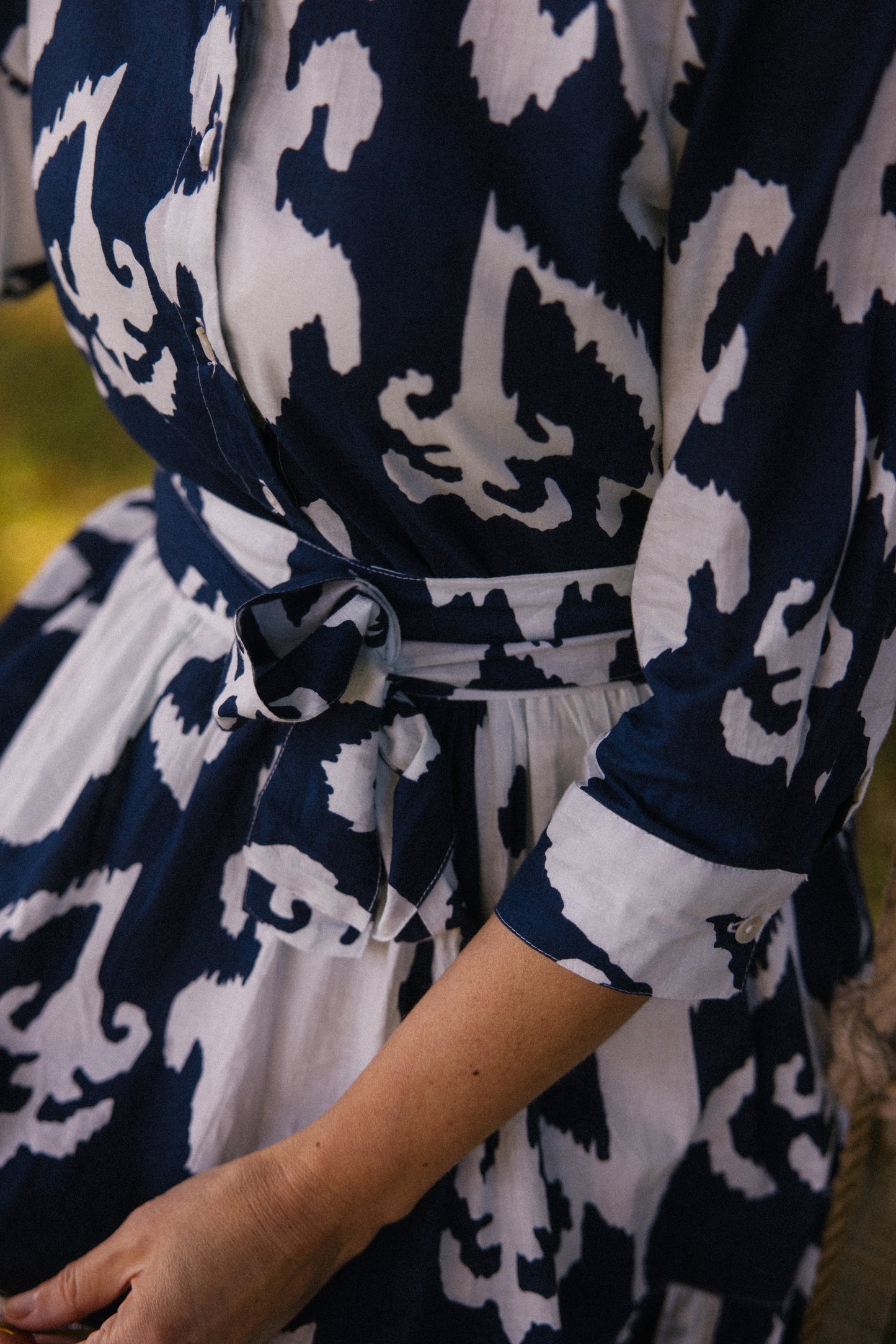 Prairie Abstract Dress - Navy