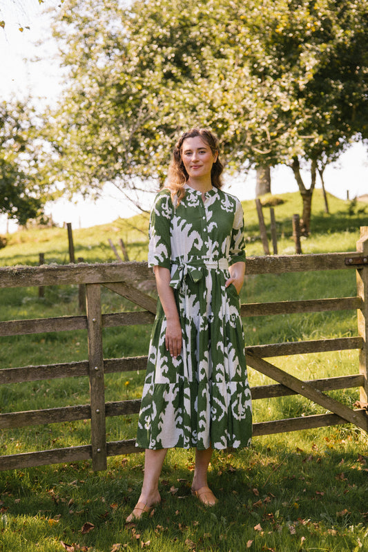 Prairie Abstract Dress - Green