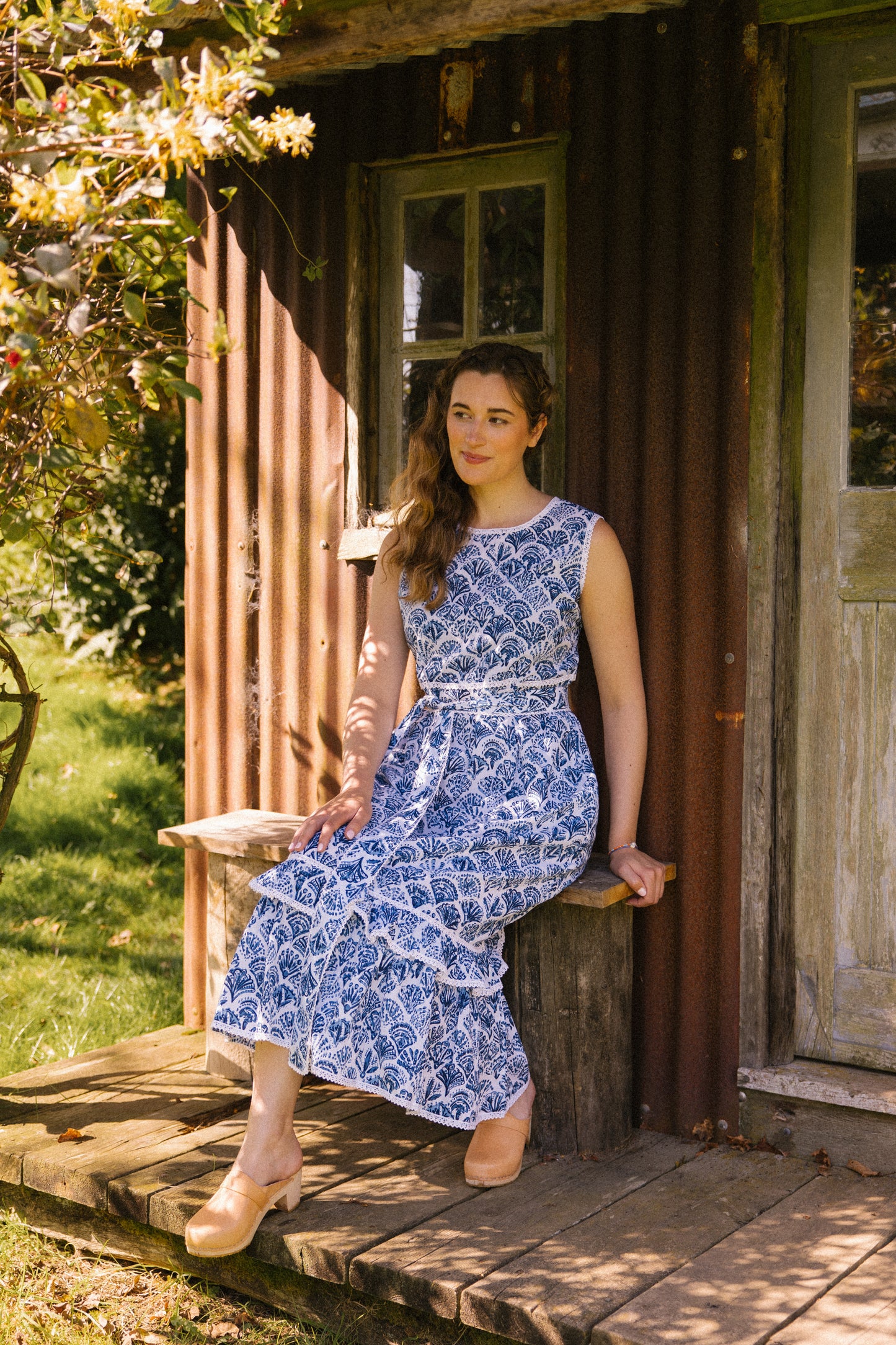 Sea Shell S/L Dress - Blue
