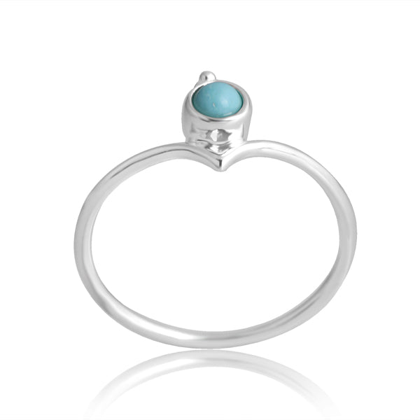 Gaia Wishbone Ring -Sterling Silver Arizona Turquoise