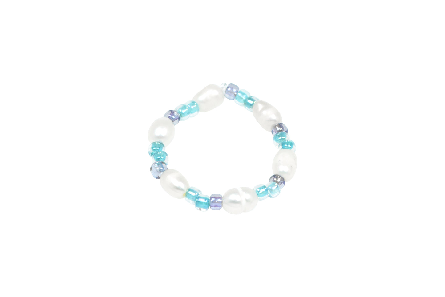 Dewi Pearl Ring -Aqua/Mauve