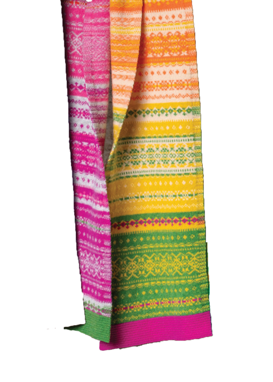 Alloa Fairisle Scarf in Tulip
