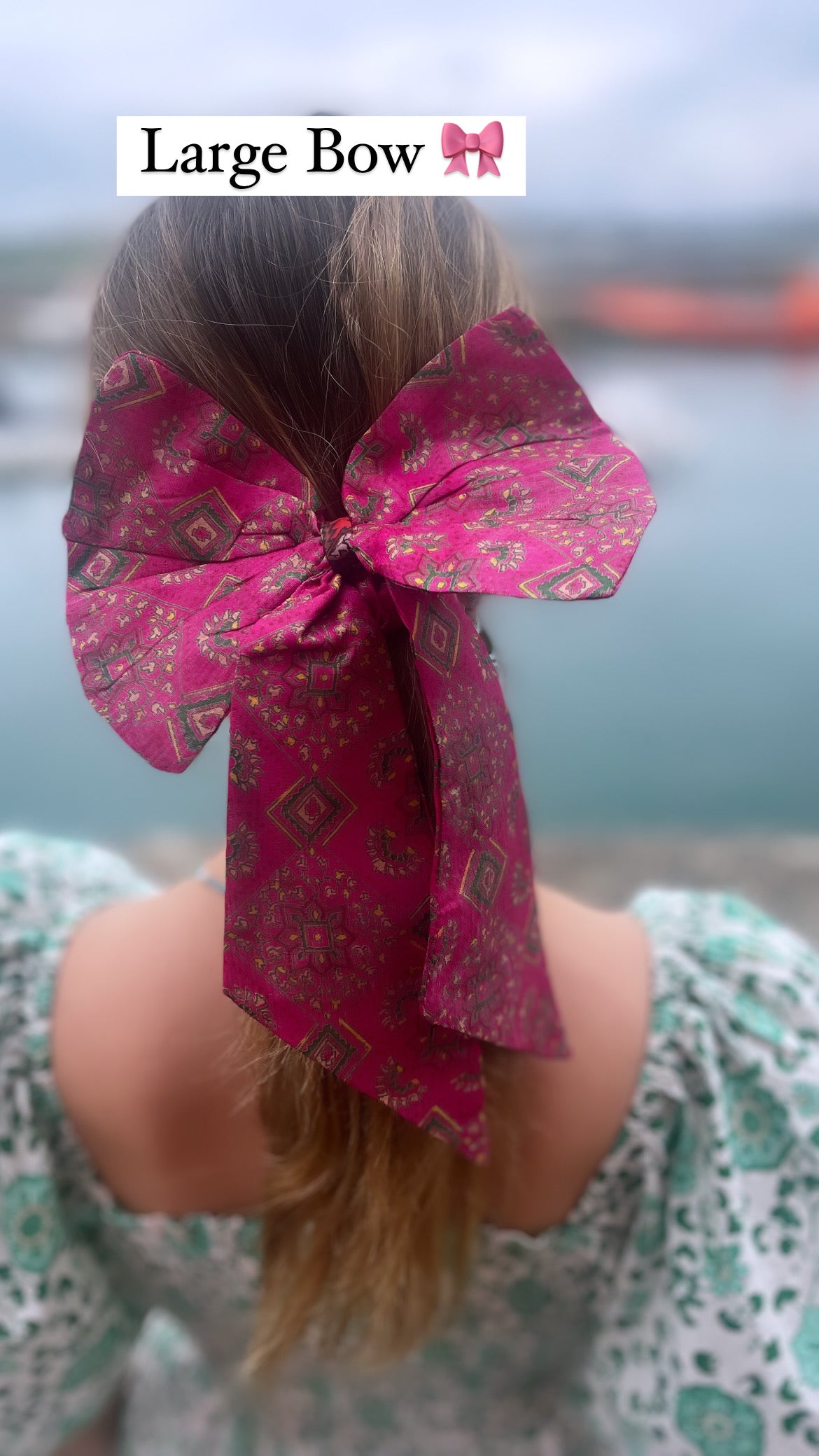 Silk Bow Hair Tie-Large