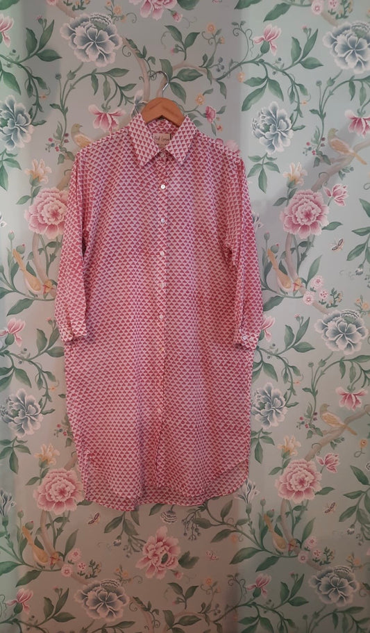 Chloe Shirt Dress - Pink Geometric