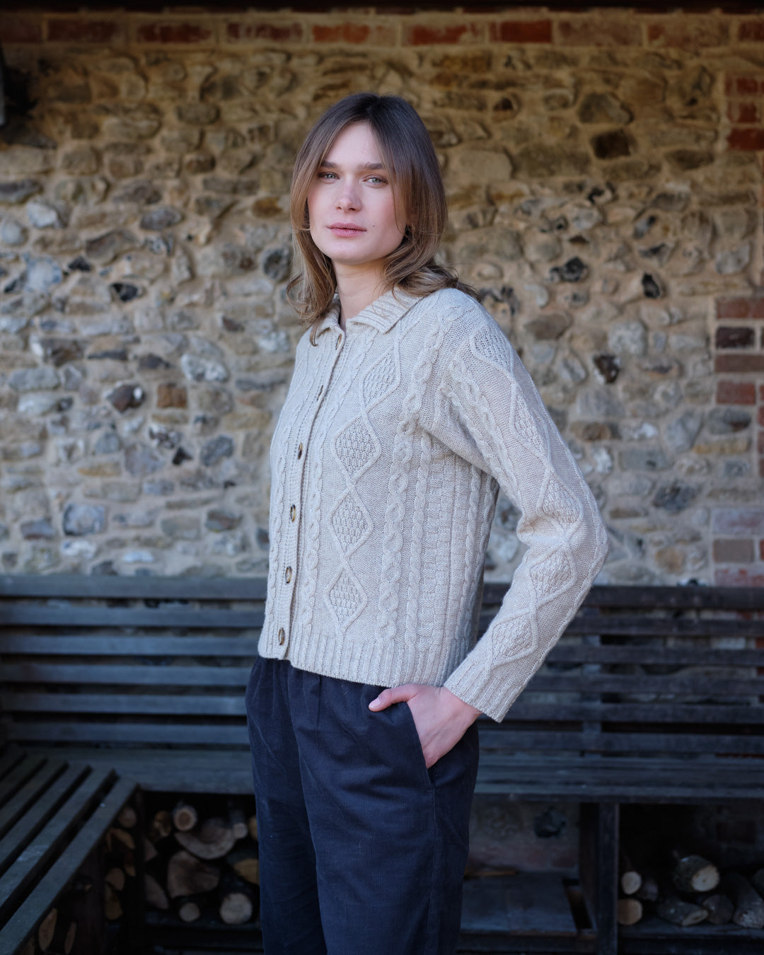 Agnes Aran Cardigan - Linen